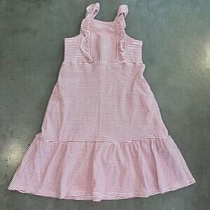 Vignette Ameera red white striped cotton ribbed  midi dress youth girls size 8